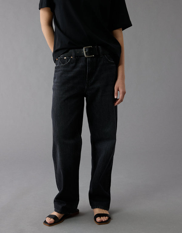 Jean Baggy Straight de Tiro Bajo Ae - Negro