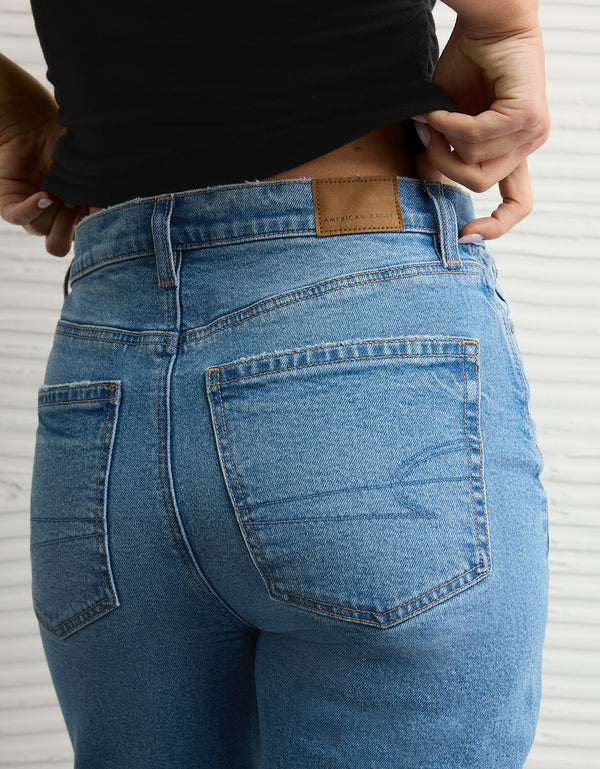 Jean Baggy Straight con Tiro Alto Ae - Azul
