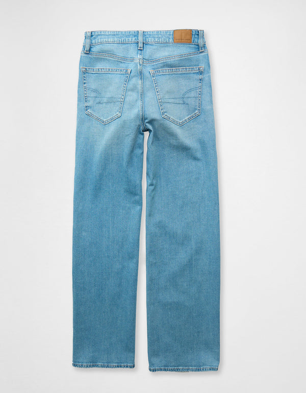 Jean baggy de pierna ancha y cintura baja Ae Stretch - Azul