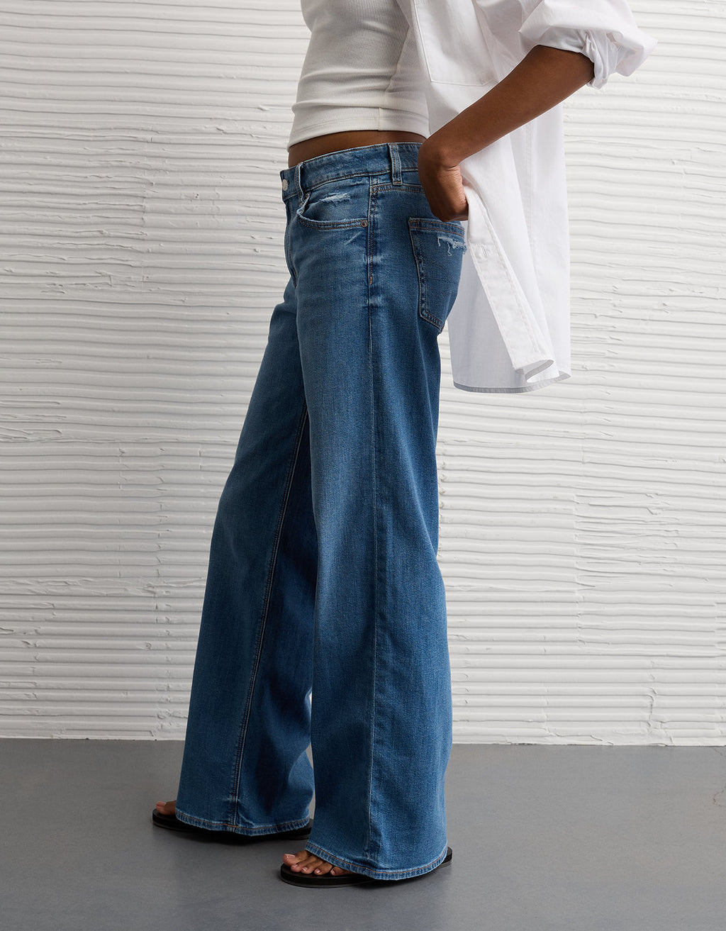 Jean Baggy Wide-Leg de Tiro Bajo Ae - Azul 0437_5882_893_os