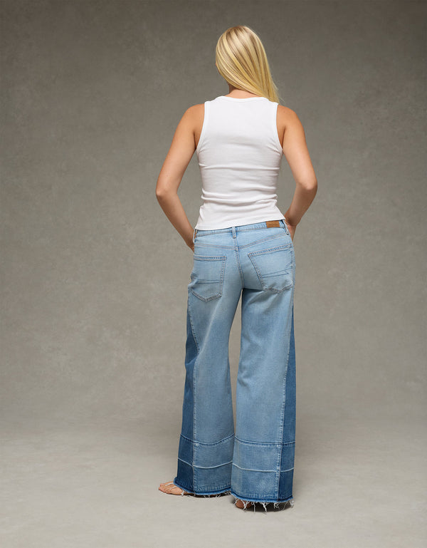 Jean Baggy Wide Leg de tiro bajo Ae - Azul