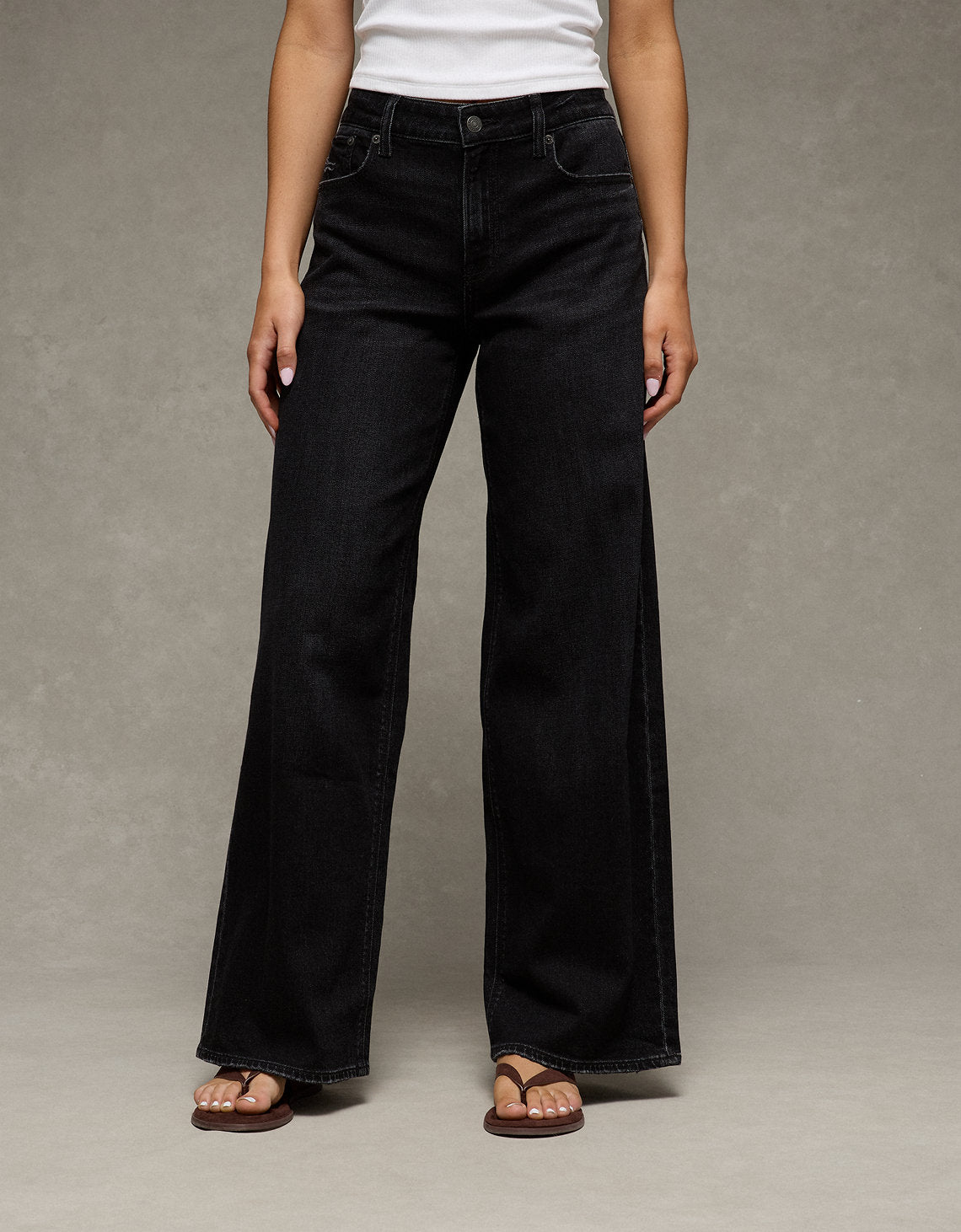 Jean Baggy Wide Leg tiro alto Ae - Negro 0437_6243_001_of