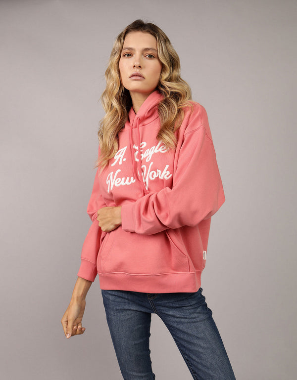 Buzo con Gráfico y Capucha Mujer AE - Rosa