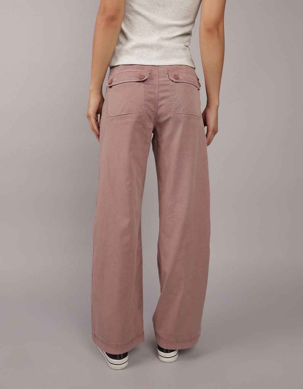 Pantalón Tiro Alto Holgado Mujer AE - café 0461_5081_182_ob