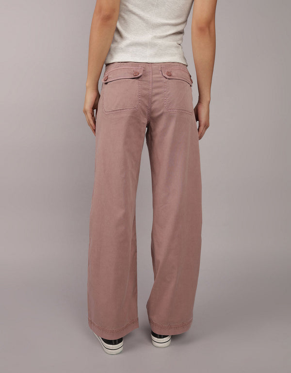 Pantalón Tiro Alto Holgado Mujer AE - café