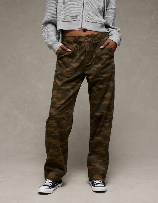 Pantalón Baggy de Tiro Bajo Ae - Verde