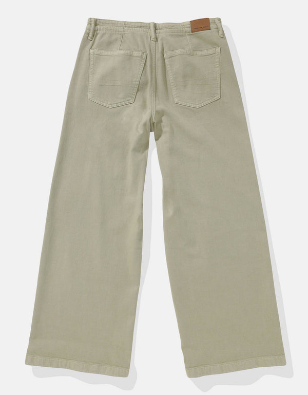 Pantalón Wide-Leg de Tiro Bajo Ae - Verde