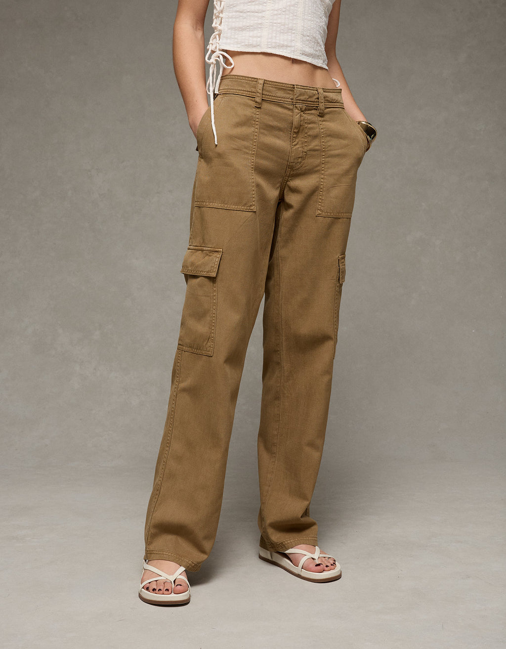 Pantalón Cargo Recto Holgado de Tiro Bajo - Generico 0461_5697_249_d2