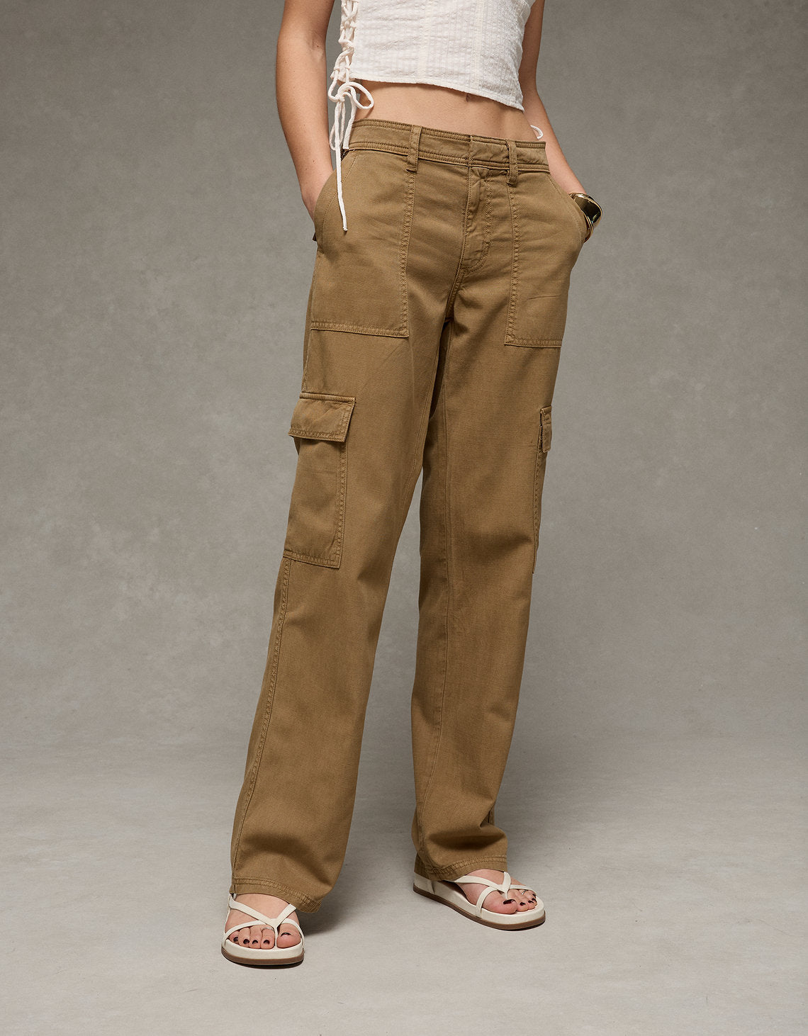 Pantalón Cargo Recto Holgado de Tiro Bajo - Generico 0461_5697_249_d2