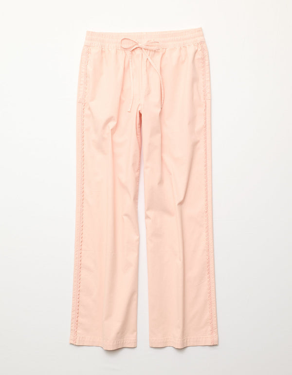 Pantalón de pierna ancha de talle bajo. - Rosa