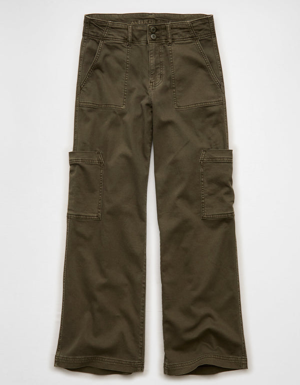 Pantalón Cargo de Pierna Ancha y Súper Cintura Alta Ae Stretch - Generico