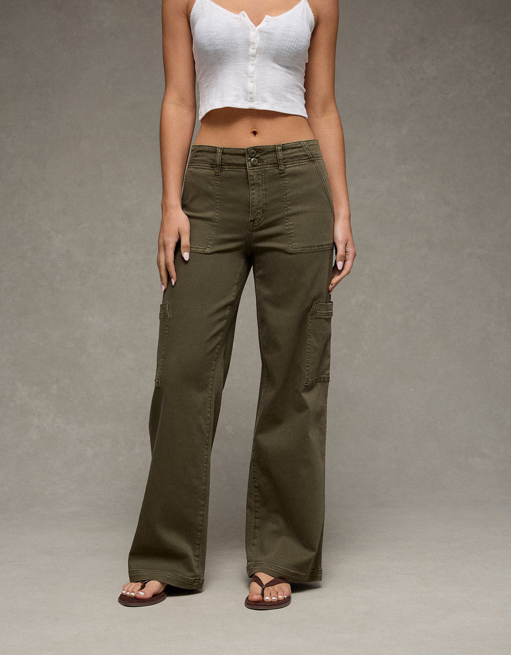 Pantalón Cargo de Pierna Ancha y Súper Cintura Alta Ae Stretch - Generico 0461_5800_309_of