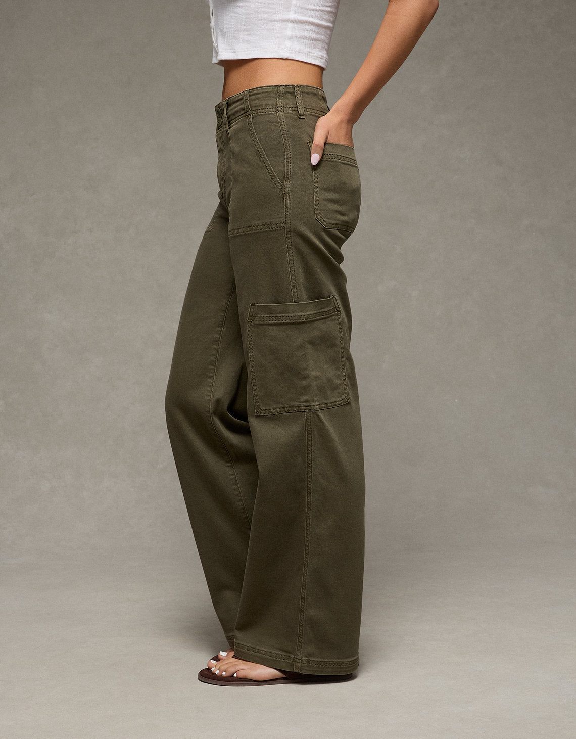Pantalón Cargo de Pierna Ancha y Súper Cintura Alta Ae Stretch - Generico 0461_5800_309_os