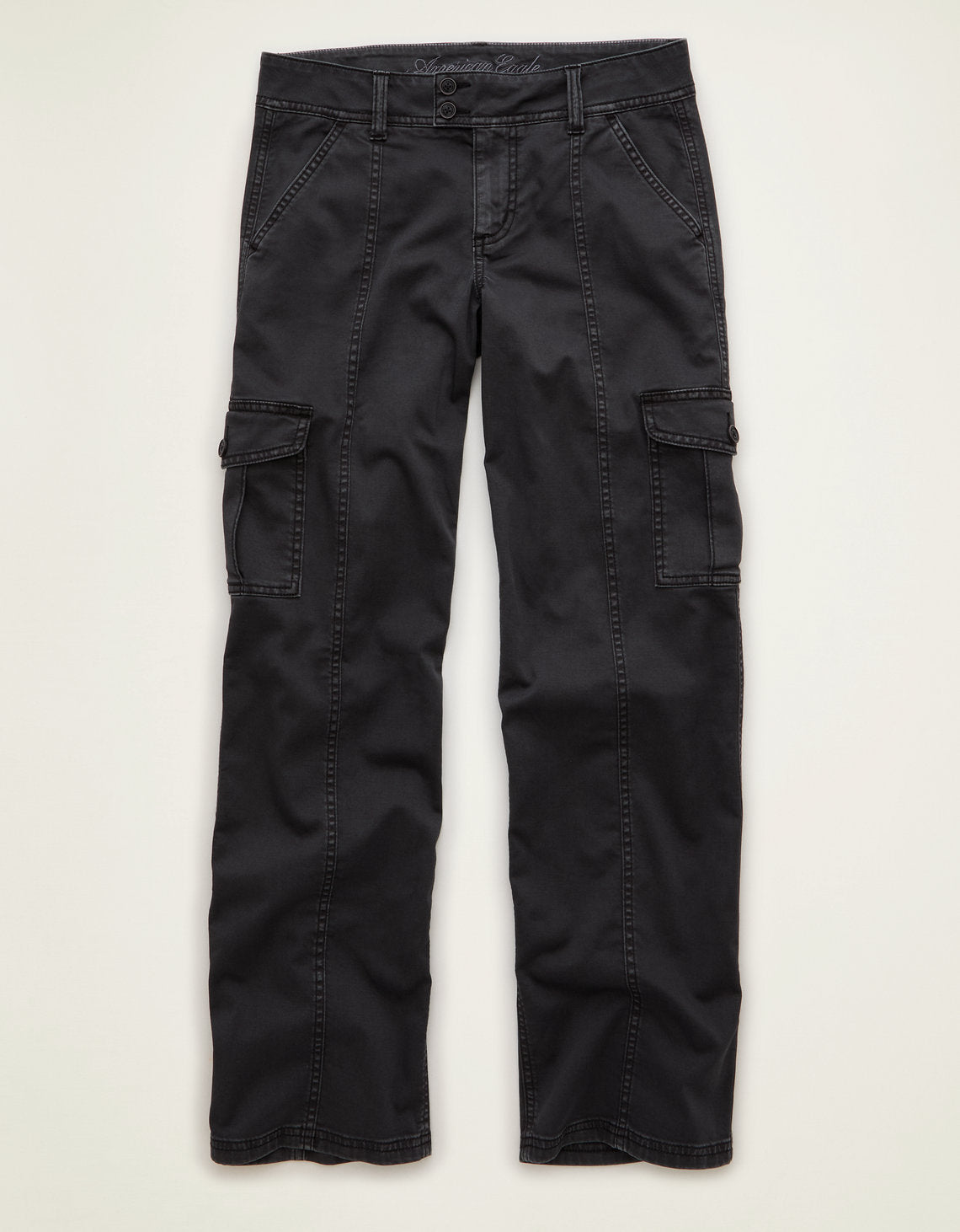 Pantalón Cargo de Tiro Bajo - Negro 0461_5869_094_f