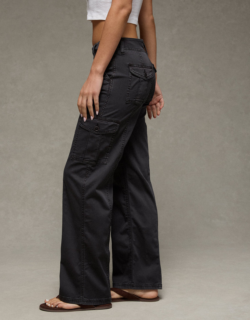 Pantalón Cargo de Tiro Bajo - Negro 0461_5869_094_os