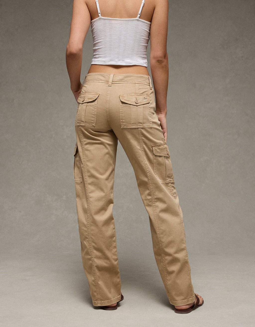 Pantalón Cargo de Tiro Bajo - Caqui 0461_5869_223_ob