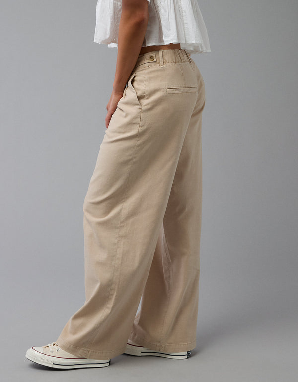 Pantalón tiro alto ancho de mujer AE - Generico