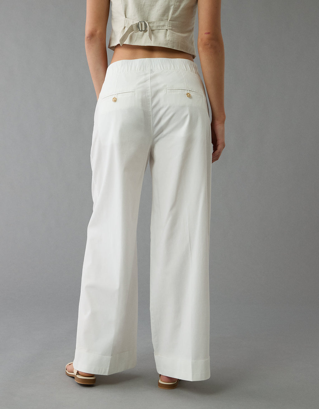 Pantalón de Popelina Ae - Blanco 0462_5451_100_ob