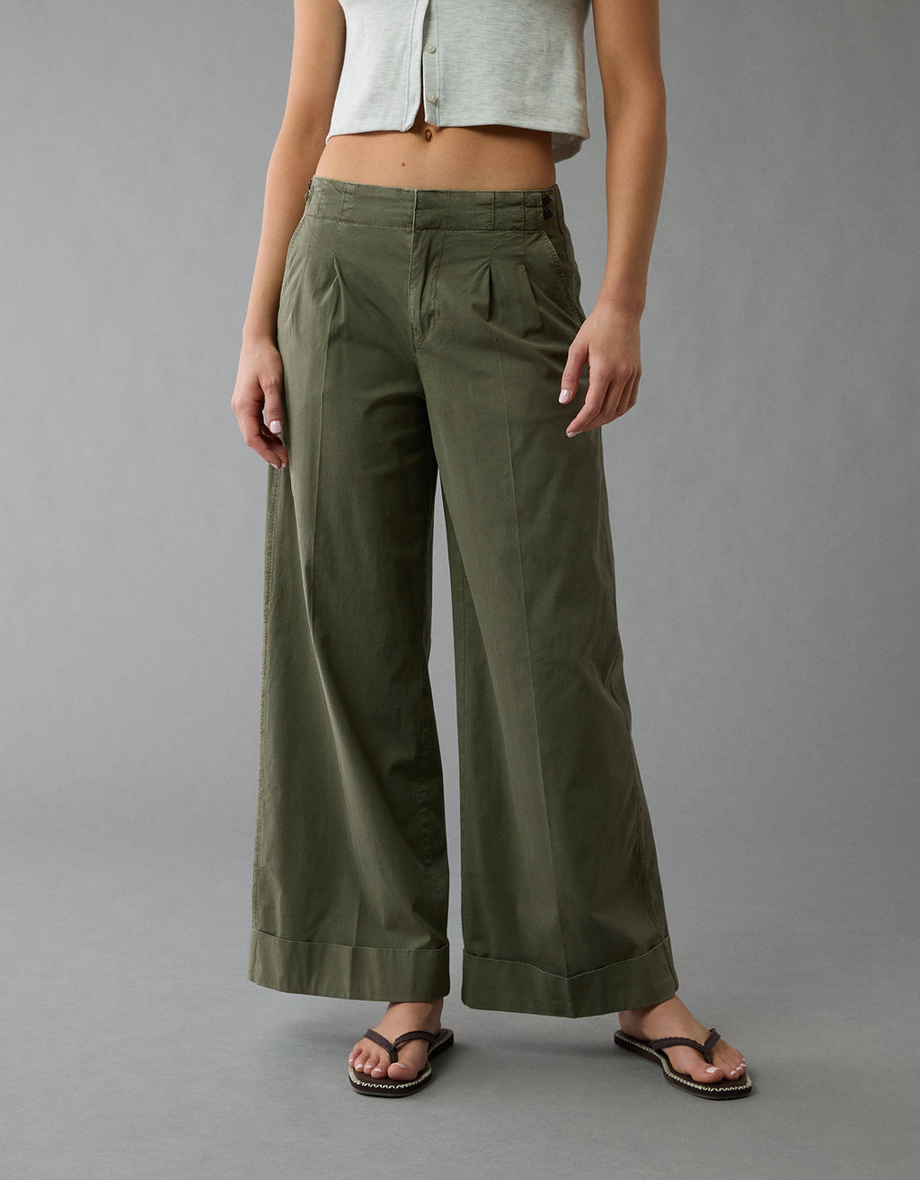 Pantalón de Popelina Ae - Verde 0462_5451_342_of