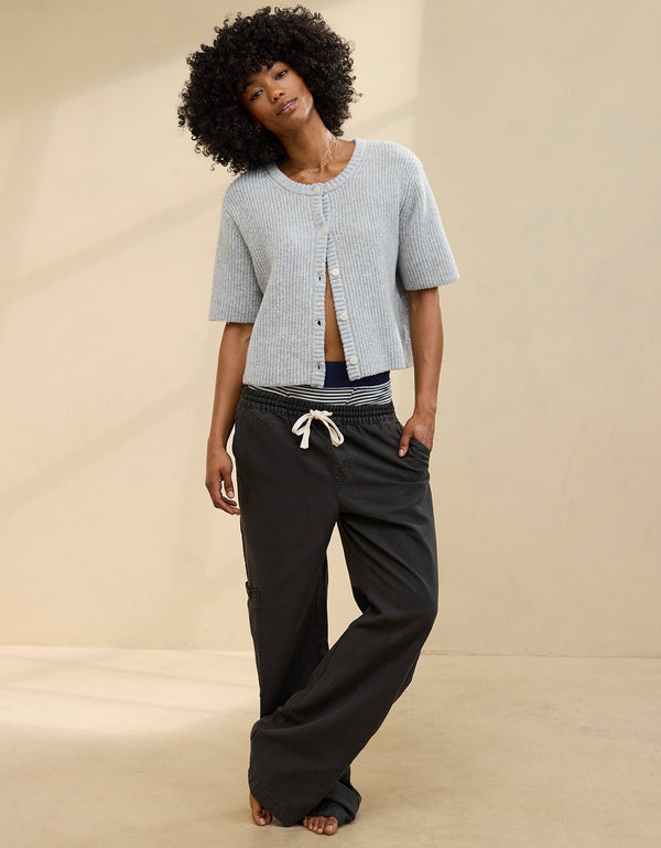 Pantalón Tiro Bajo y Holgado Mujer Aerie - Gris