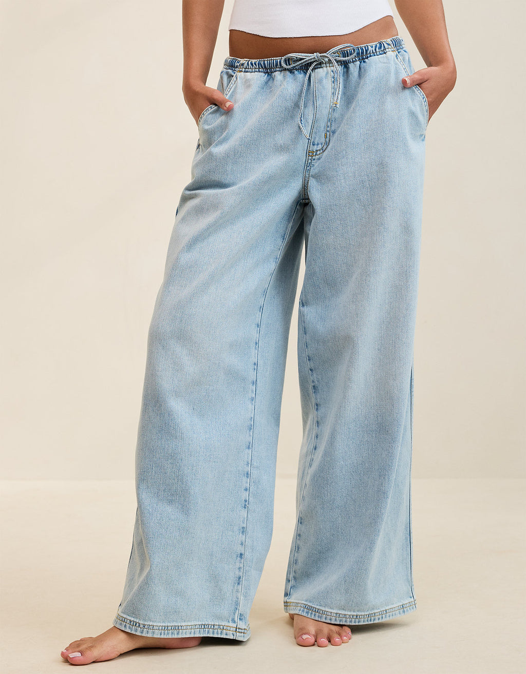 Pantalón de Mezclilla Aerie Daydream Ajustable - Azul 0493_8484_401_of
