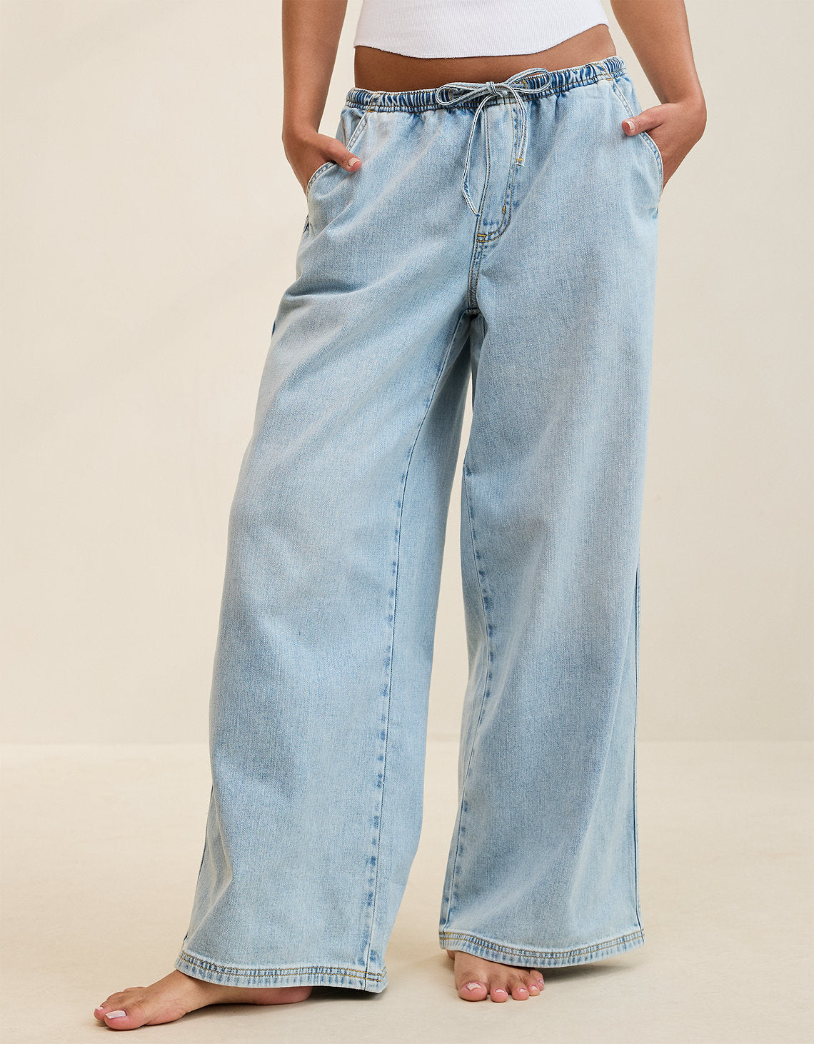 Pantalón de Mezclilla Aerie Daydream Ajustable - Azul 0493_8484_401_of