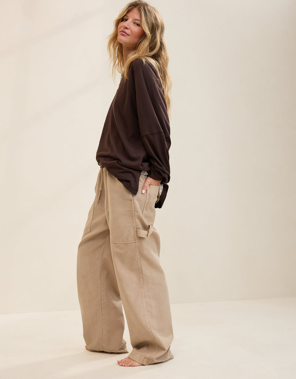 Pantalón Workwear By Aerie - Café 0493_8580_214_os