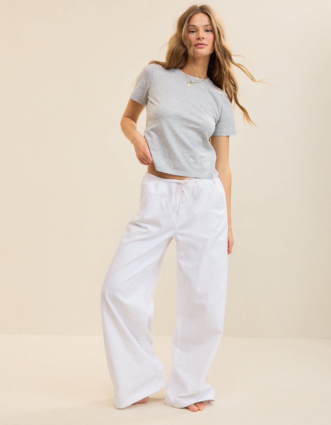 Pantalón de Mezclilla Aerie Daydream Ajustable - Blanco 0493_8817_100_of
