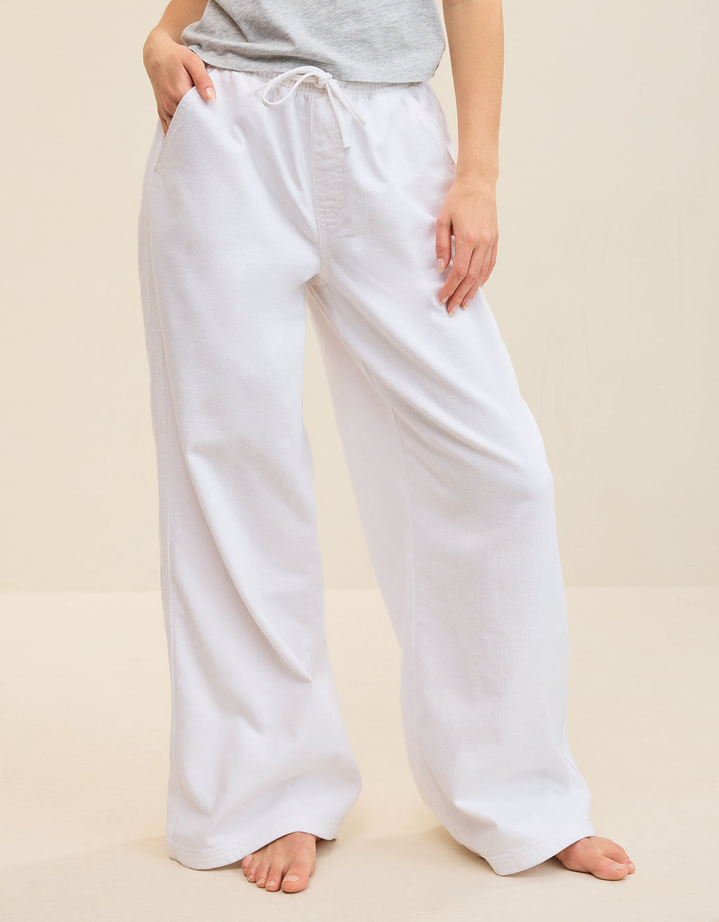 Pantalón de Mezclilla Aerie Daydream Ajustable - Blanco 0493_8817_100_os