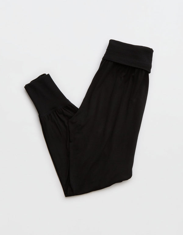 Pantalón de pijama Aerie en franela - Negro