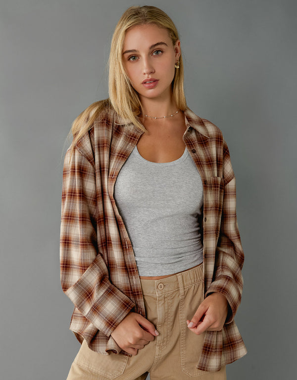 Camisa Abotonada Ae - Café