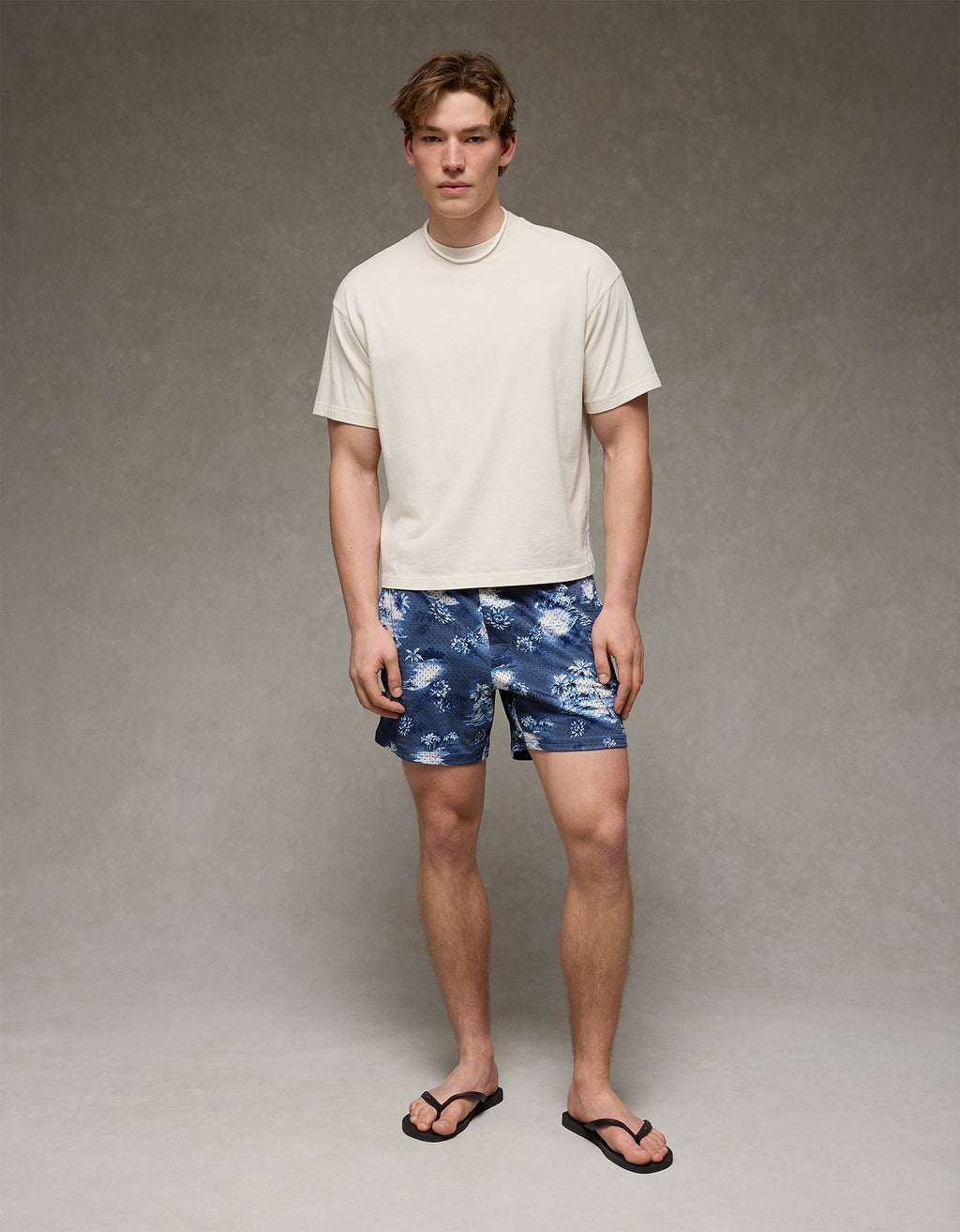Ae 6 Pantalón Corto Lounge de Malla - Azul 0552_7474_451_os