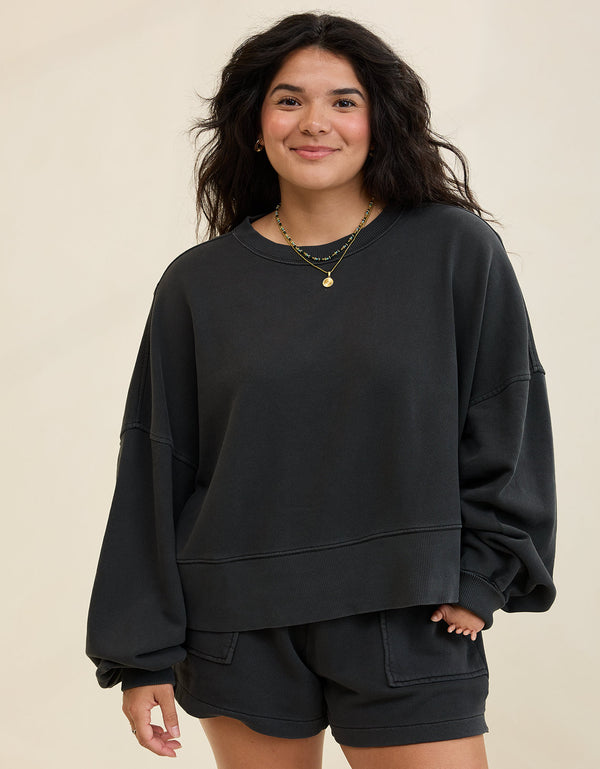 Buzo Clásico cuello redondo Aerie - Gris