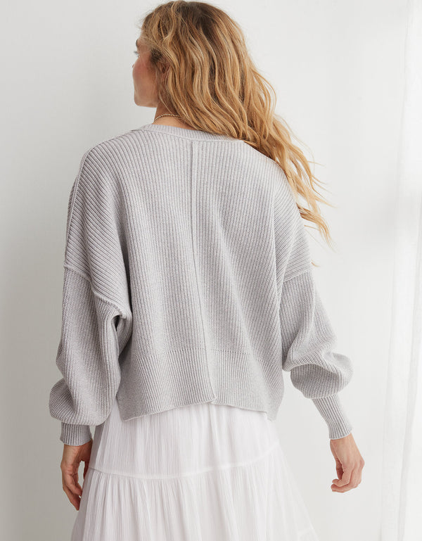 Suéter Aerie cuello redondo - Gris