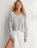 Suéter Aerie cuello redondo - Gris 0745_3296_012_of