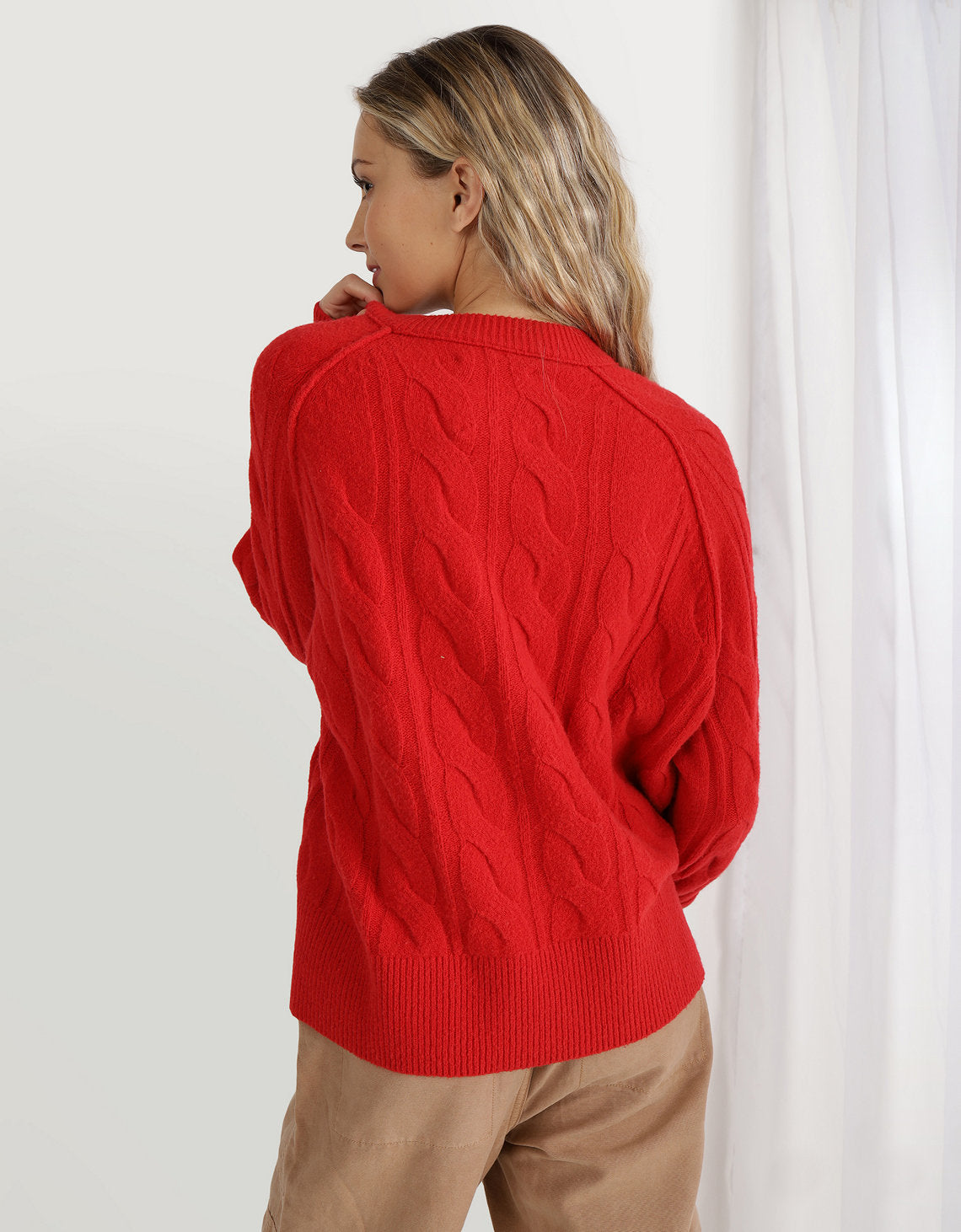 Suéter cuello redondo Mujer Aerie - Rojo 0745_3495_572_ob
