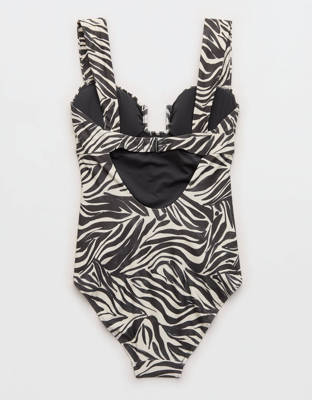 Bañador de una pieza Aerie Bandeau de cobertura total - Gris 0751_6735_005_b