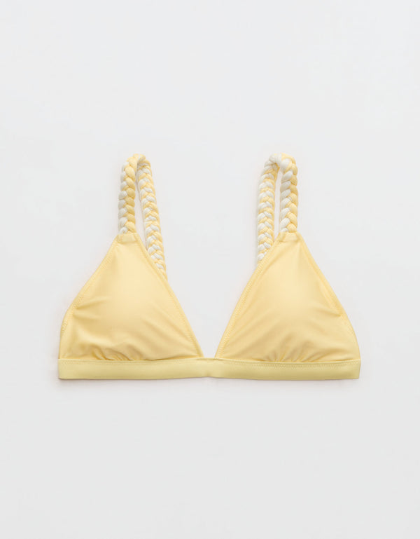 Top de bikini triangular con brillo Aerie Shine - Amarillo