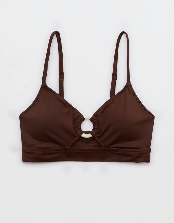Top de bikini Aerie Scoop con aberturas - Azul
