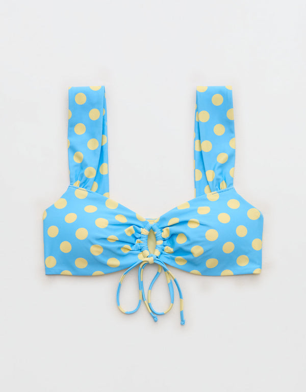 Top de Bikini Aerie con Escote de Ojal. - Azul