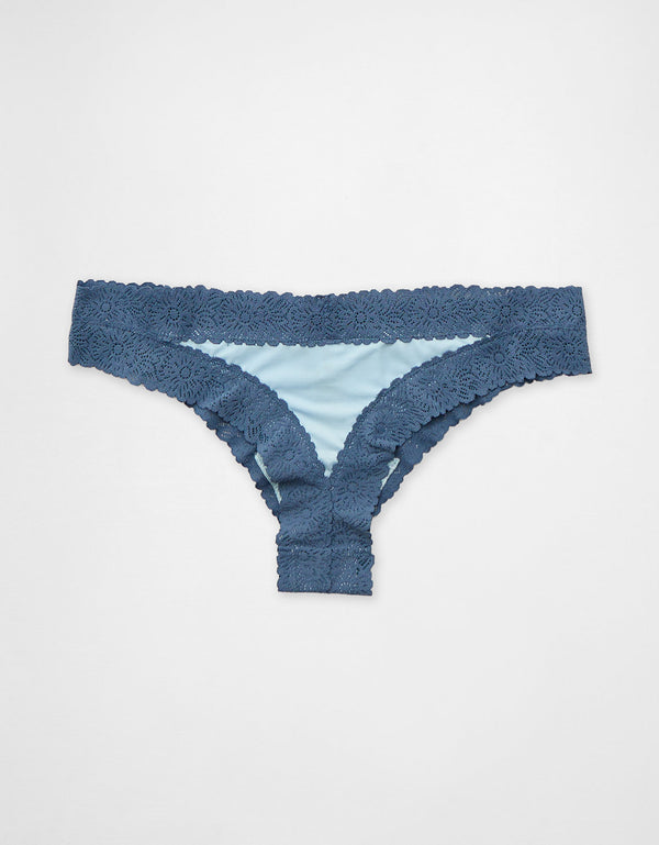 Thong Sunnie Blossom de encaje By Aerie - Azul