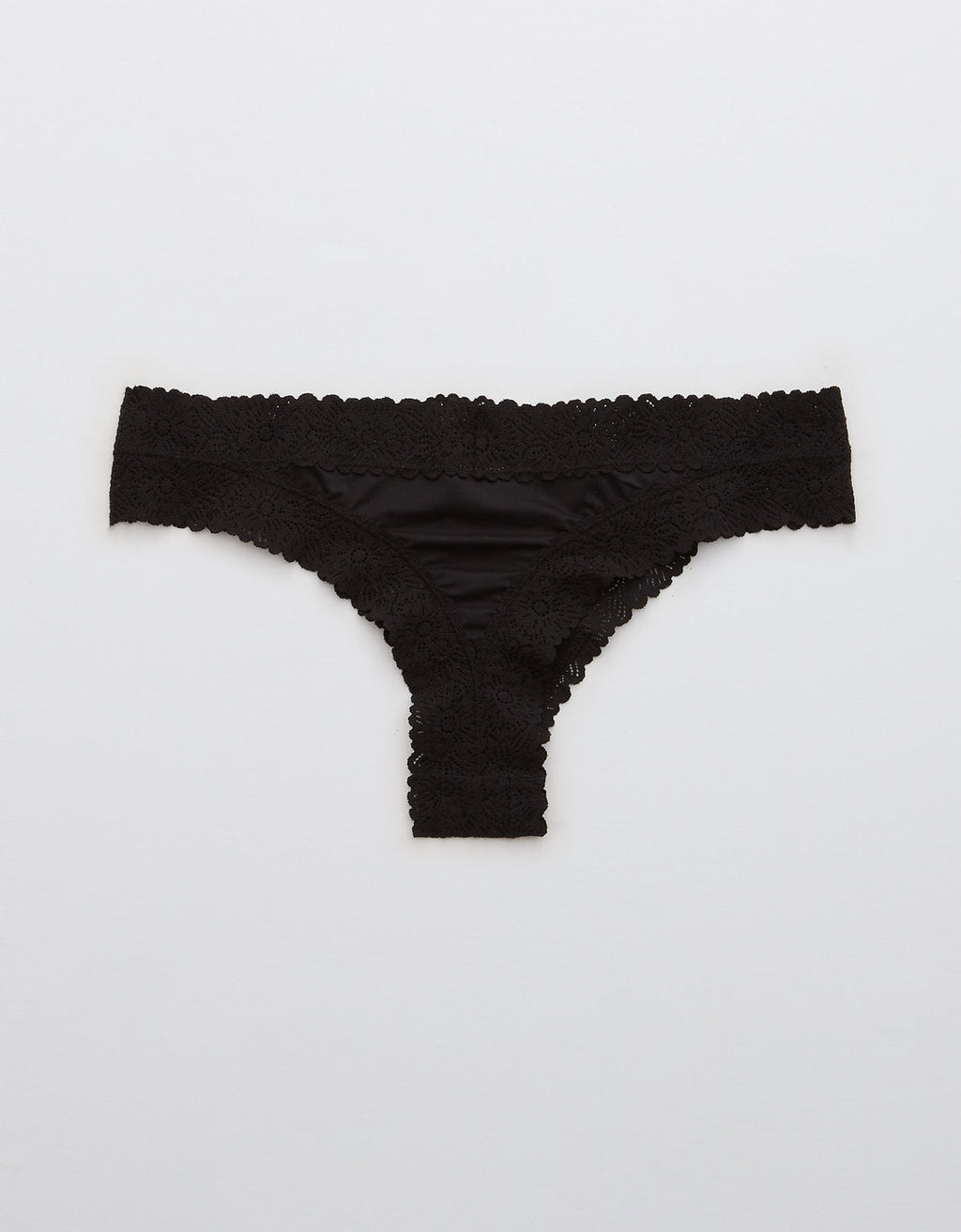Tanga con encaje de mujer Aerie - Negro 0772_7540_073_b