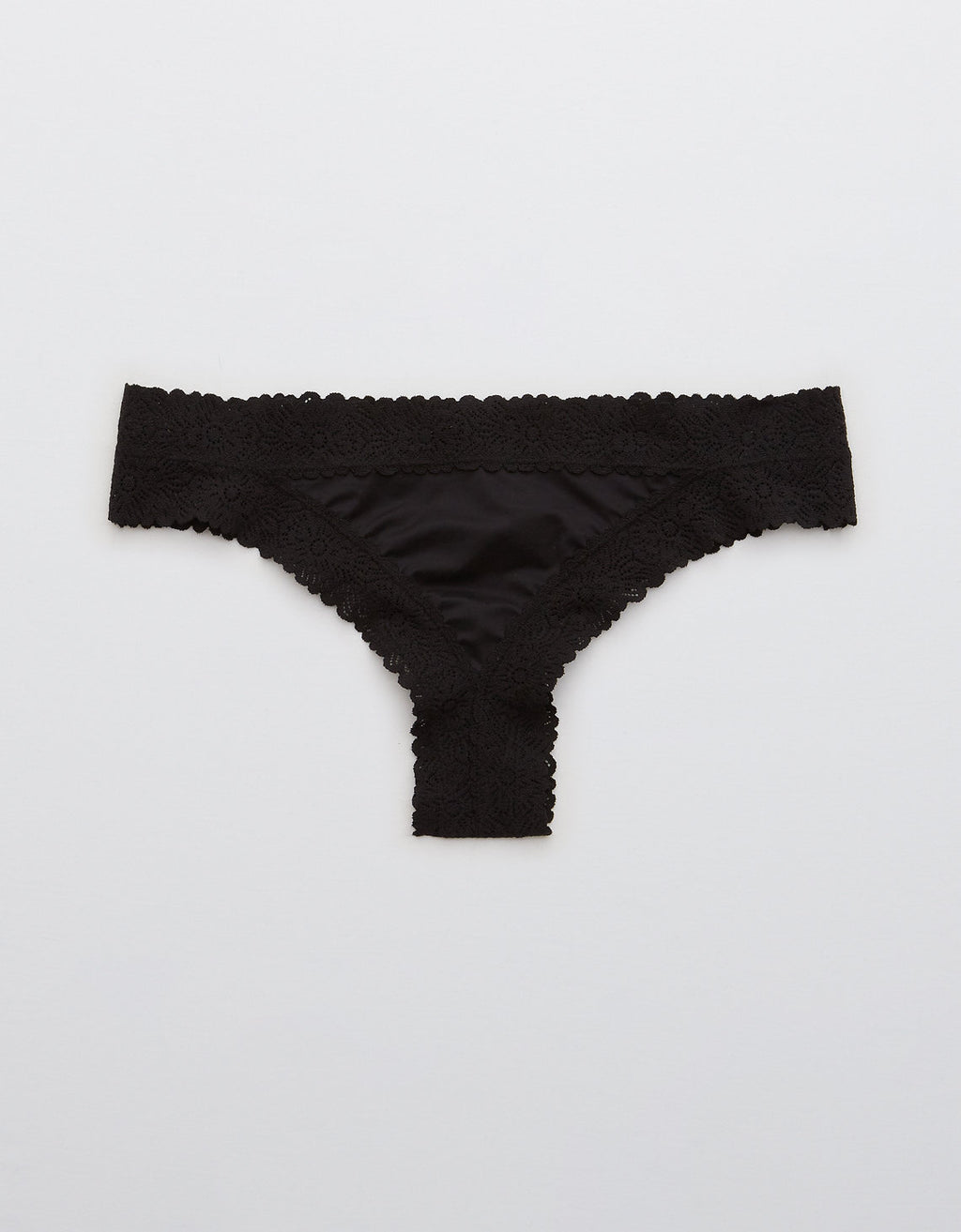 Tanga con encaje de mujer Aerie - Negro 0772_7540_073_f