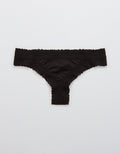 Tanga con encaje de mujer Aerie - Negro 0772_7540_073_f