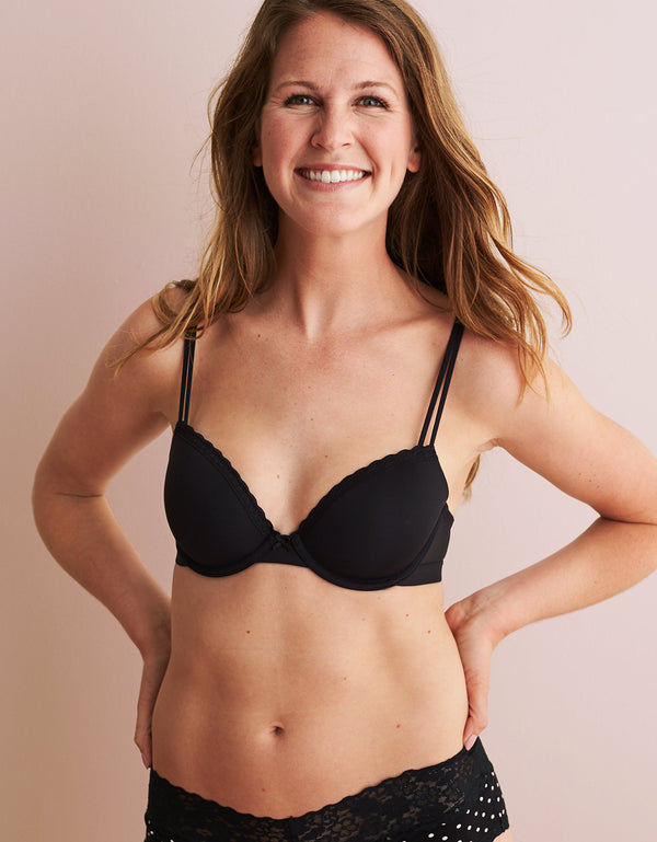 Bra Aerie de mediana cobertura con forro interno - Negro