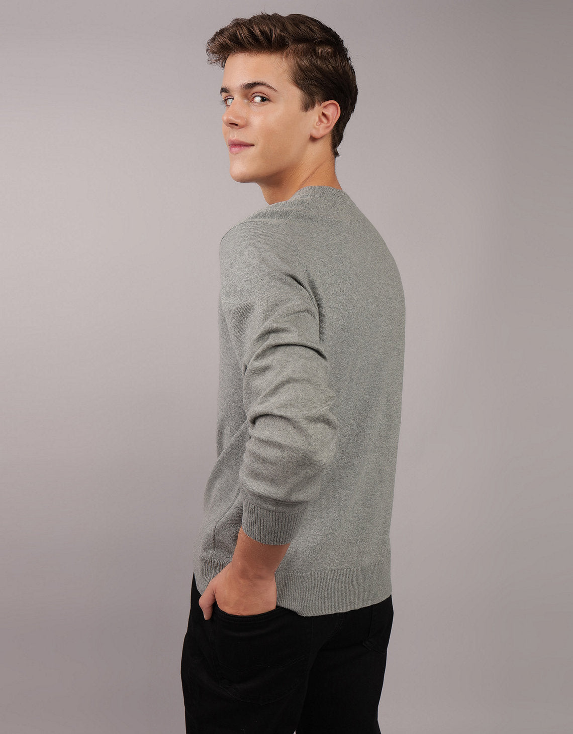 Buzo cuello redondo Manga Larga Hombre AE - Gris 1142_1931_012_ob