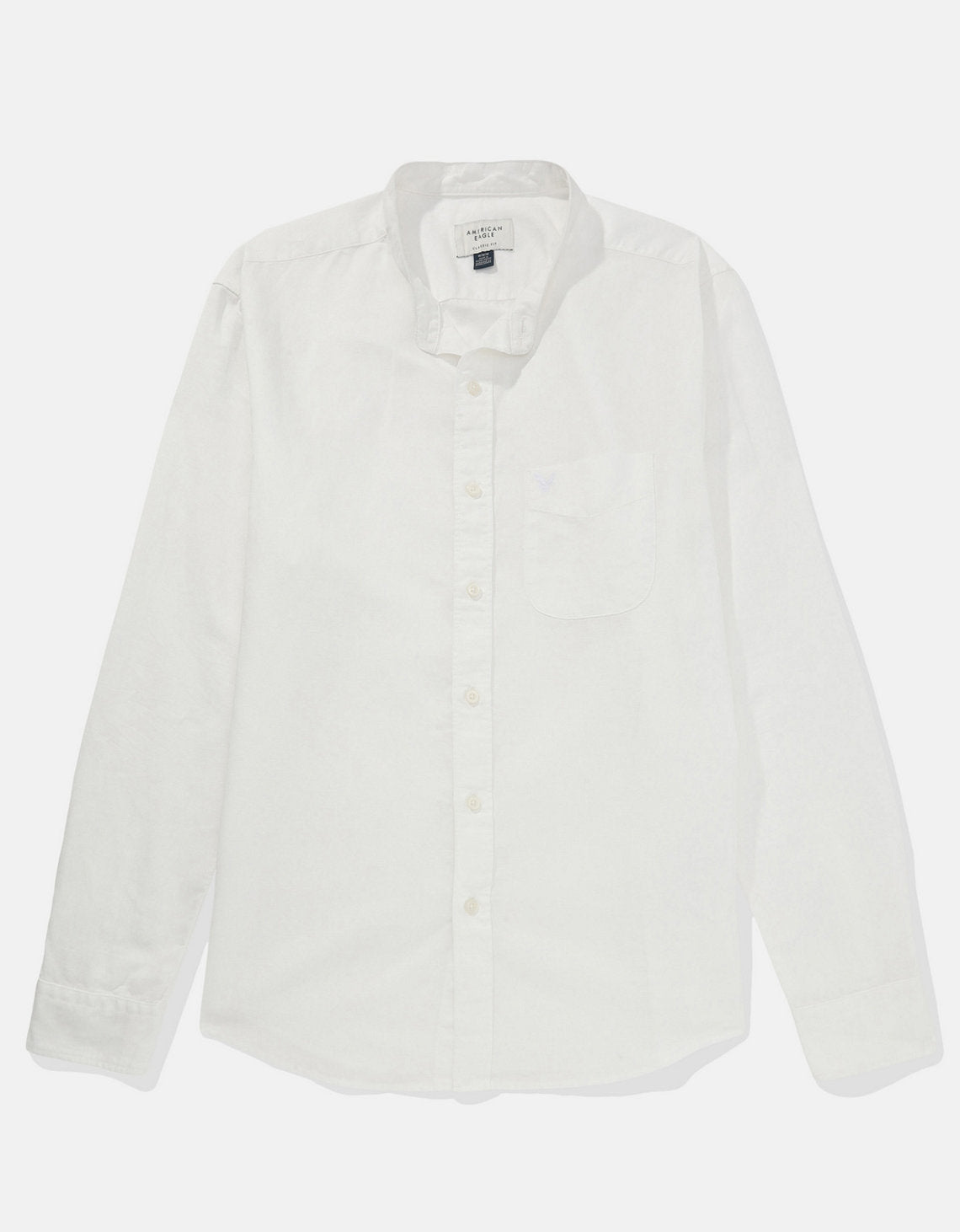 Camisa AE abotonada de lino con cuello - Blanco 1152_2369_101_f