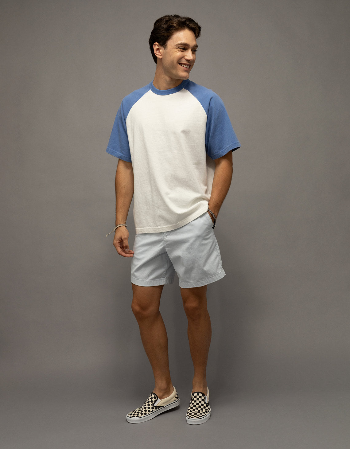 Camiseta de peso pesado relajada con mangas raglán - Blanco 1162_5311_101_of