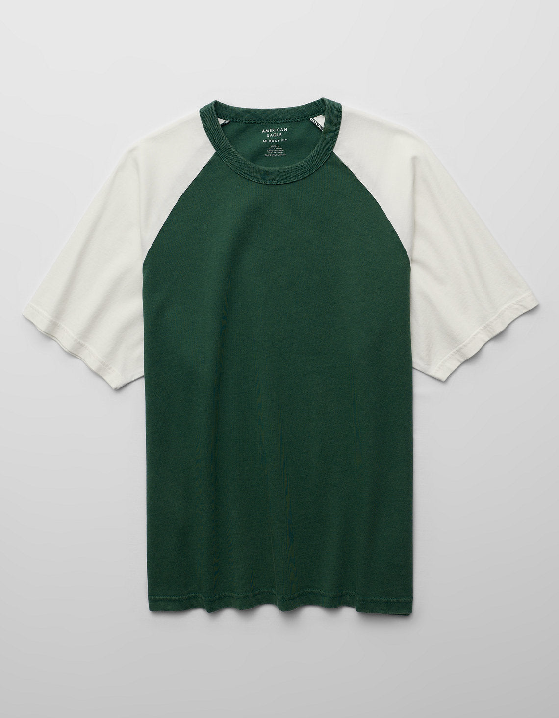 Camiseta de peso pesado relajada con mangas raglán - Verde 1162_5311_315_f
