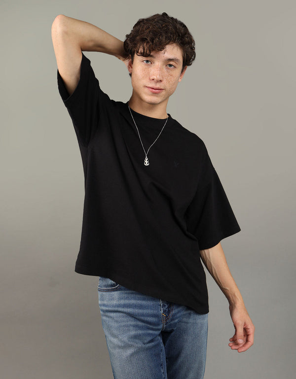 Camiseta de cuello redondo Ae - Negro
